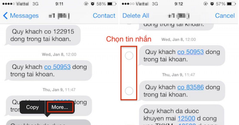 Chuyển tiếp và xóa tin nhắn trên iPhone