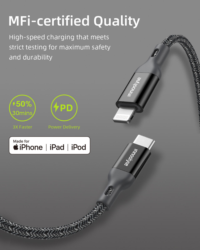 Cáp Innostyle USB-C to Lightning 1m5 (ICL150AL)