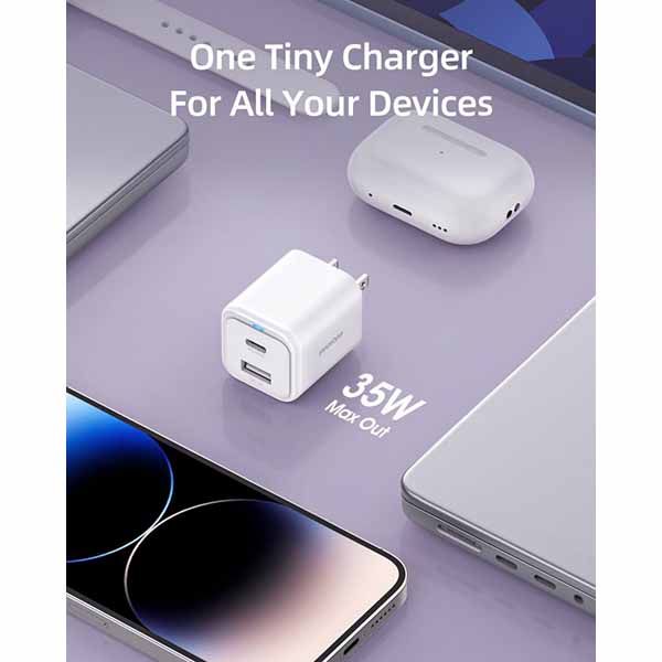 Sạc Innostyle mini cube Gan II dual USB-C/A PD 35W (IC35CA) 