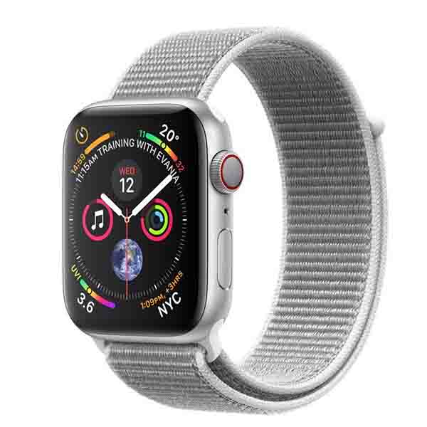 Apple Watch Series 4 40mm LTE Silver Aluminum Case with Seashell Sport Loop MTUF2