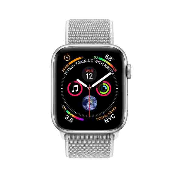 Apple Watch Series 4 40mm LTE Silver Aluminum Case with Seashell Sport Loop MTUF2