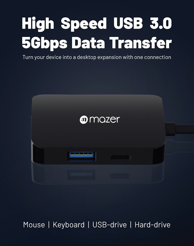 Bộ Chia Cổng Mazer Type-C Multiport 4in1 (UC2MULTI4040)