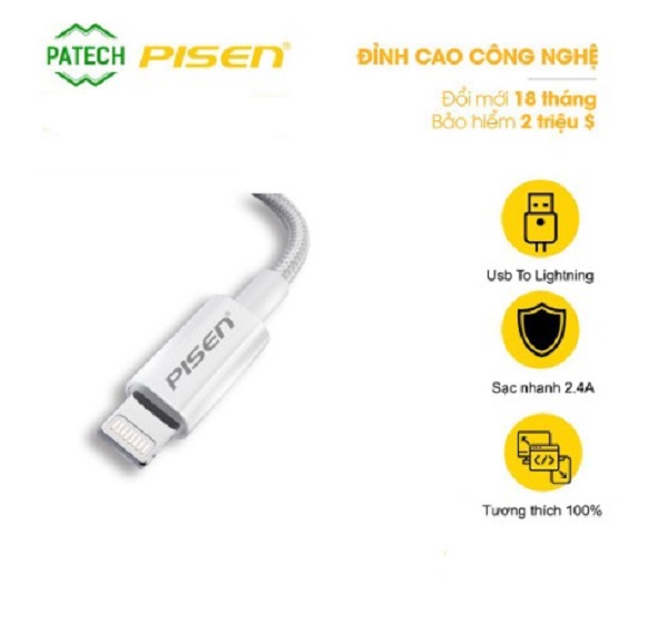 Cáp Pisen Lightning Anti-breaking ZY-AL01-1000