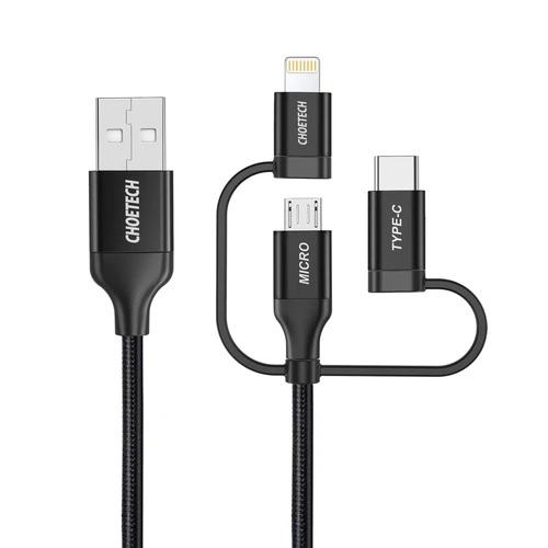 Cáp Choetech 3in1 Nylon Braided (IP0030) 1m2 