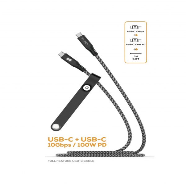 Cáp HyperDrive Data USB-C to C 100W (HD-CBG601) 2M 