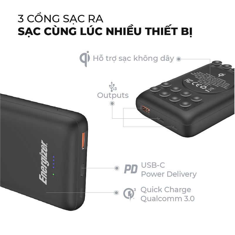 Pin dự phòng không dây Energizer QP10000PQ 10000mAh